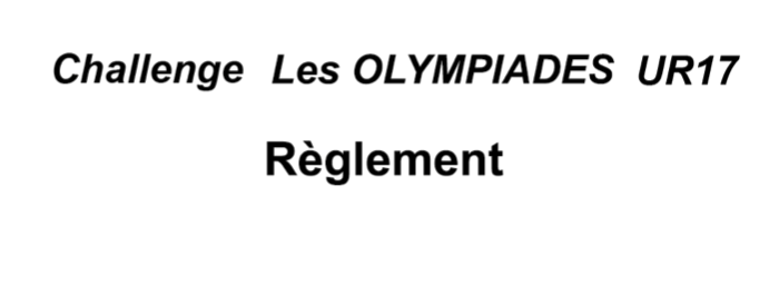 Challenge UR17 - "Les Olympiades"